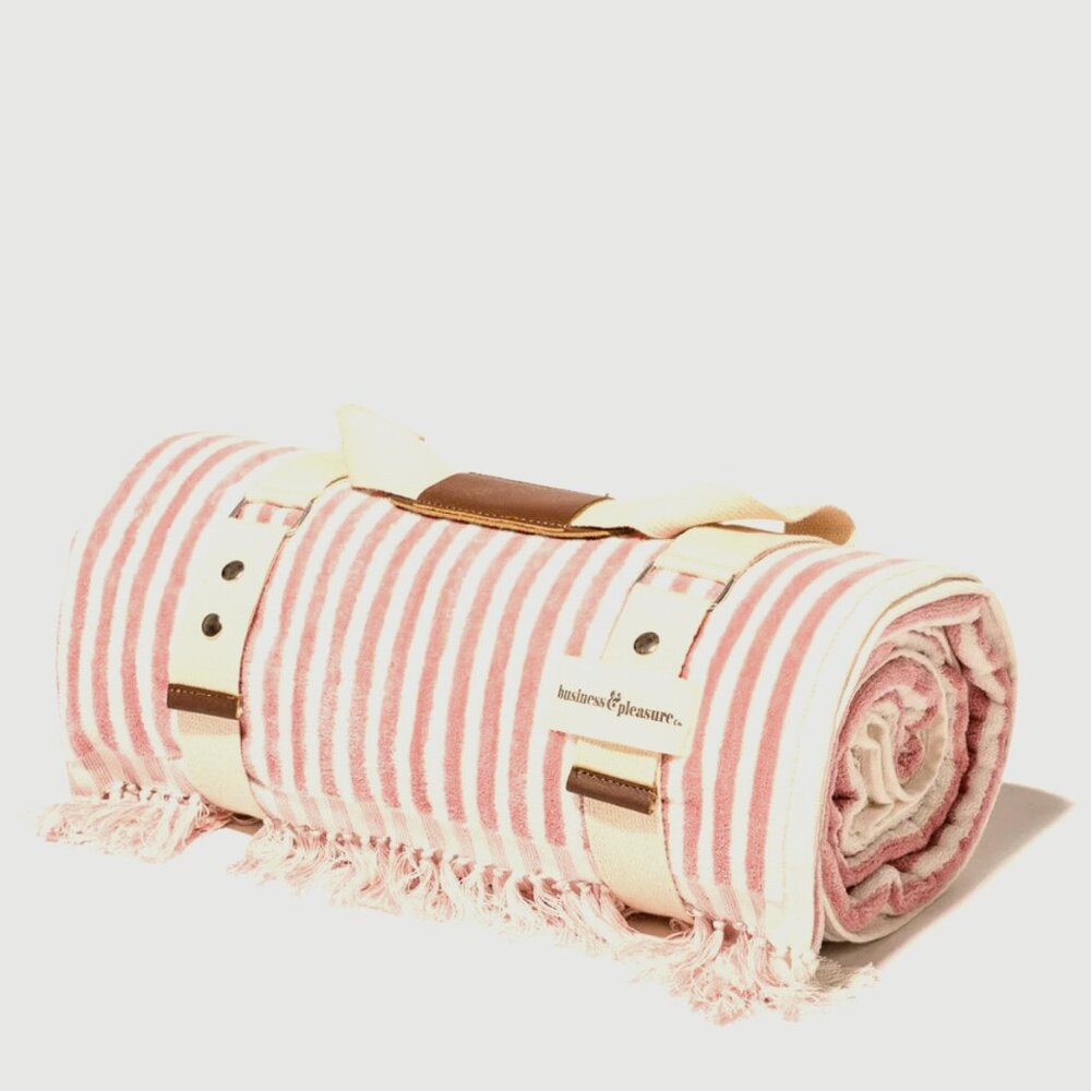 Business & Pleasure Beach Blanket Lauren's Pink Stripe